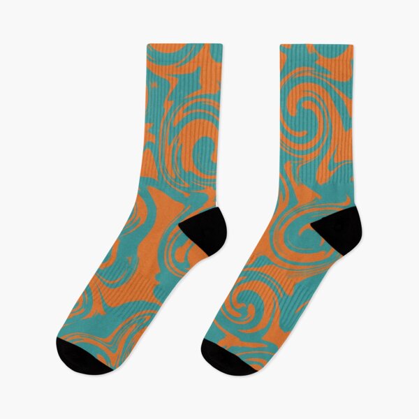 Item preview, Deep Teal and Orange Swirl Pattern designed and sold by Owcomm.