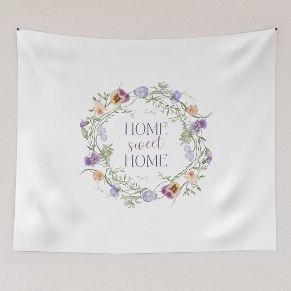 Item preview, Home Sweet Home Floral Botanical Wreath designed and sold by Night Bloom Designs.