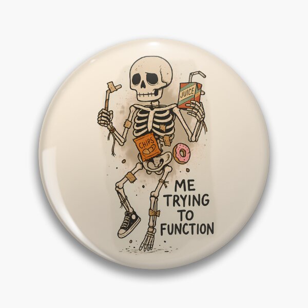 Item preview, Me Trying to Function – Skeleton Held Together by Snacks designed and sold by Soft Spiral Society.
