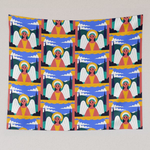 Item preview, Heavenly Guardian vibrant colors whimsical art playful designs designed and sold by ART ATTACK ZONE.