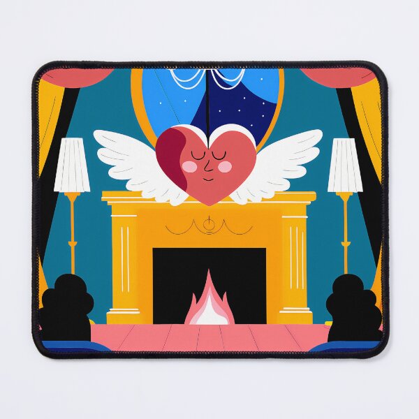 Item preview, Heartwarming Fireplace Scene whimsical art happy scenes designed and sold by ART ATTACK ZONE.