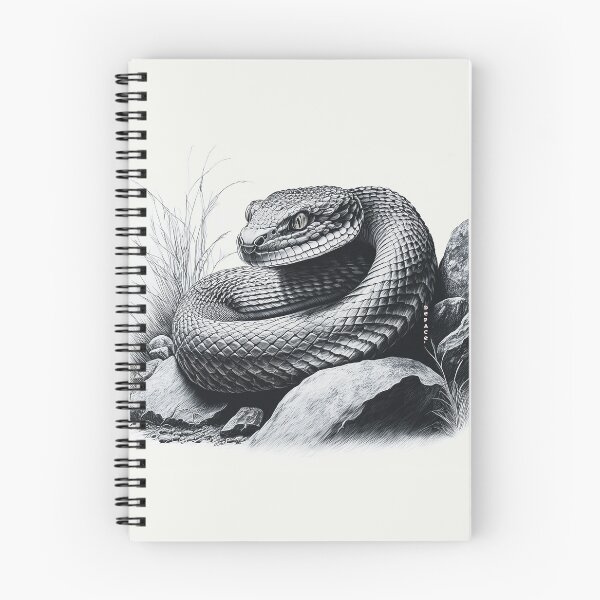 Item preview, Diamondback Rattlesnake in Charcoal Stillness - dePace' designed and sold by mrpropcake.