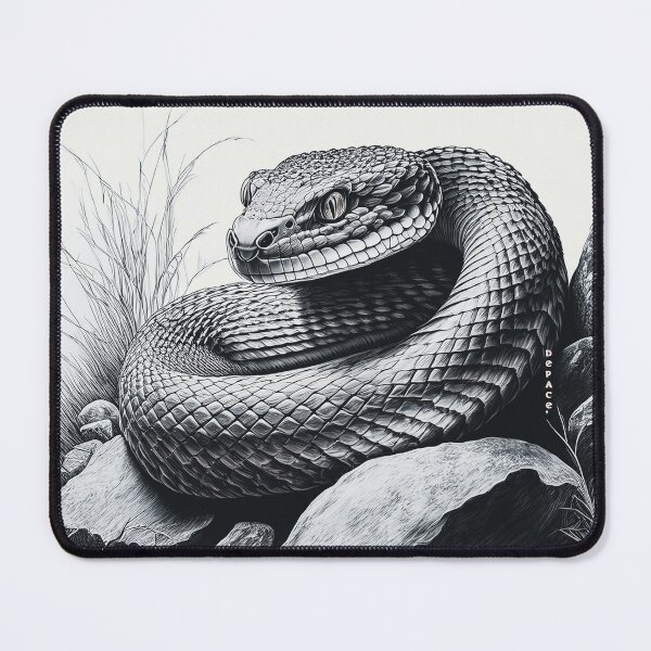 Item preview, Diamondback Rattlesnake in Charcoal Stillness - dePace' designed and sold by mrpropcake.