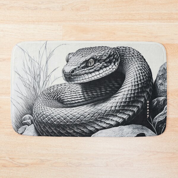 Item preview, Diamondback Rattlesnake in Charcoal Stillness - dePace' designed and sold by mrpropcake.