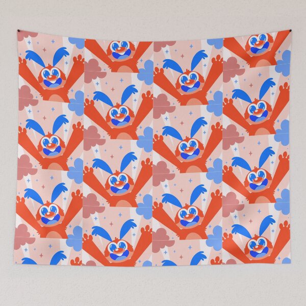 Item preview, Excited Bunny Celebrates Red Blue ORange White designed and sold by ART ATTACK ZONE.