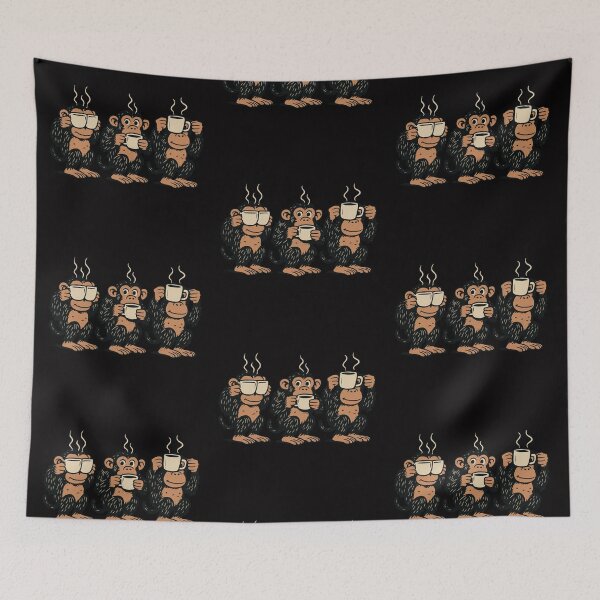 Item preview, Three Coffee Monkeys Morning Mood designed and sold by Tigerr3g.