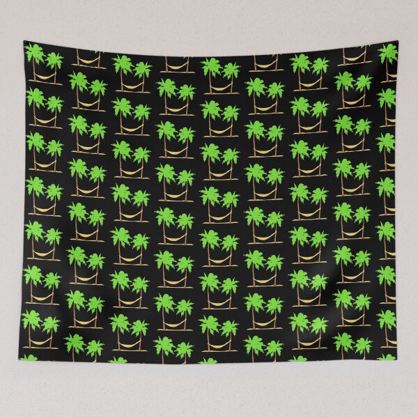 Item preview, Hammock Sleeping Under 2 Palm Trees Relaxing Cool designed and sold by shirt-o-mat.