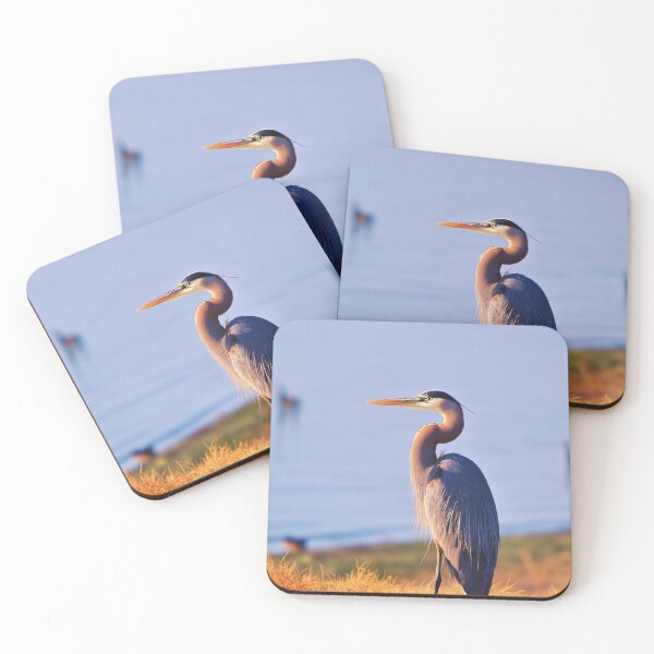 Item preview, Elegant Great Blue Heron on Shoreline at Sunset designed and sold by TheAnimalZ00.