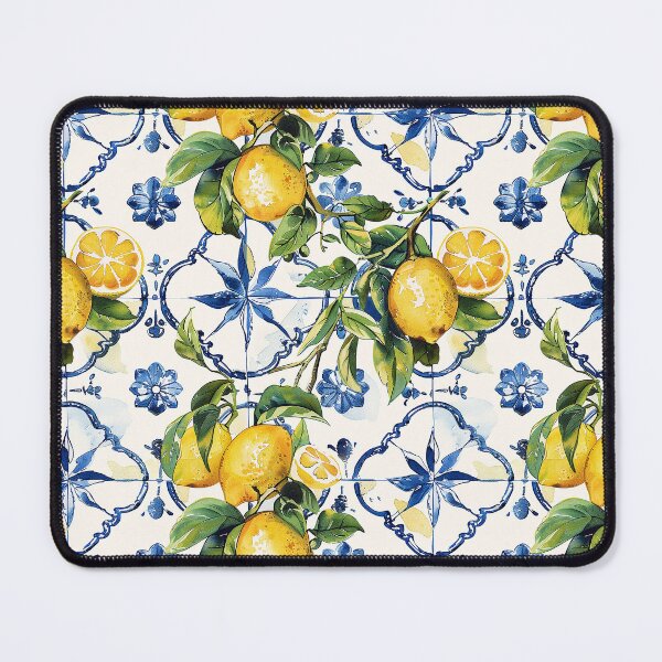 Item preview, Sicilian Lemons and Tiles Pattern Amalfi Coast Style designed and sold by PG Illustration.