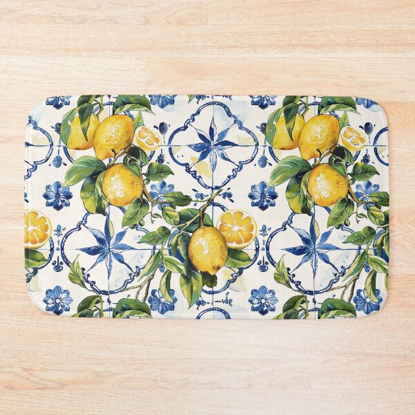 Item preview, Sicilian Lemons and Tiles Pattern Amalfi Coast Style designed and sold by PG Illustration.