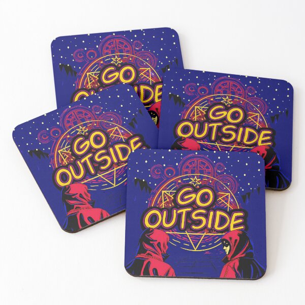Item preview, "Go Outside" with Stylized Figures and Nightscape designed and sold by ART ATTACK ZONE.