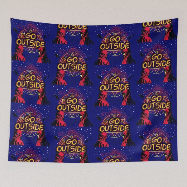 Item preview, "Go Outside" with Stylized Figures and Nightscape designed and sold by ART ATTACK ZONE.