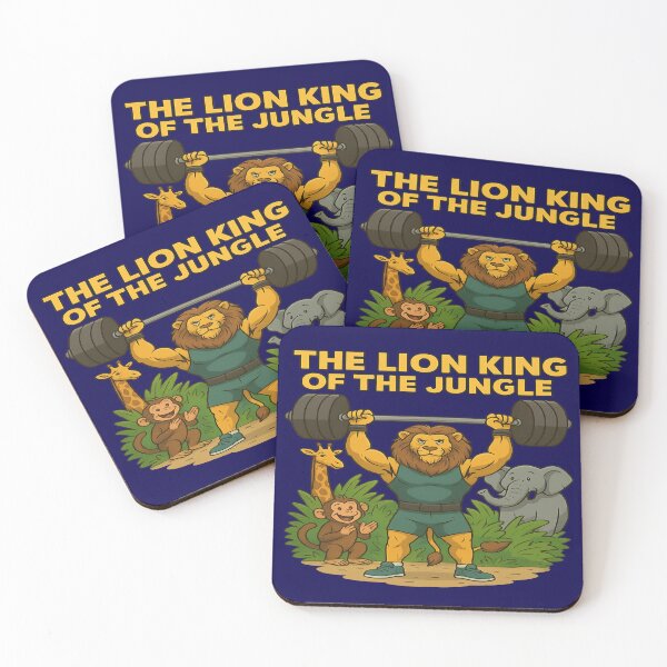 Item preview, The Iron Lion Lifts Weights in Jungle Cheers designed and sold by ‏Designly Yours‏.