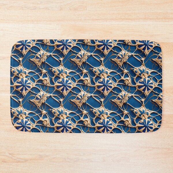 Item preview, Fusion Trellis Bloom – Abstract Florals in Regal Blue designed and sold by PixelCratey.