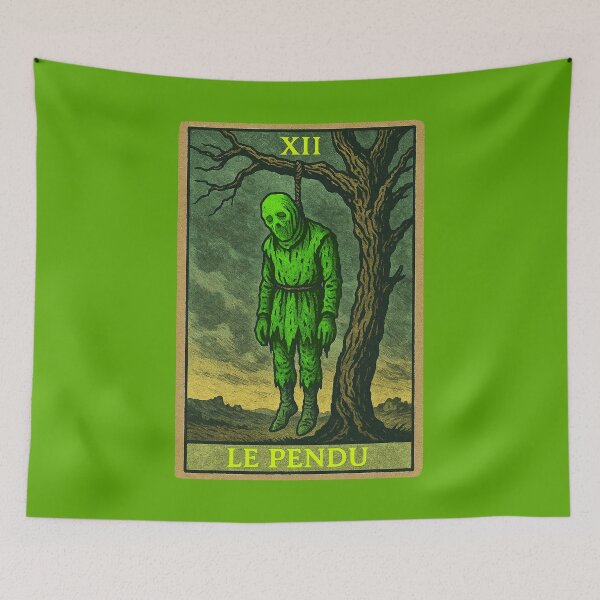 Item preview, Le Pendu (The Hanged Man) Green Tarot Card designed and sold by hauntedtees.