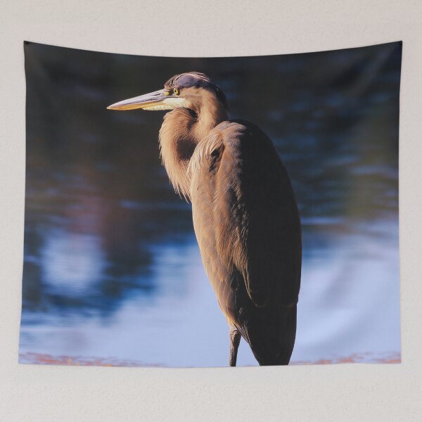 Item preview, Solitary Great Blue Heron by Water at Dusk designed and sold by TheAnimalZ00.