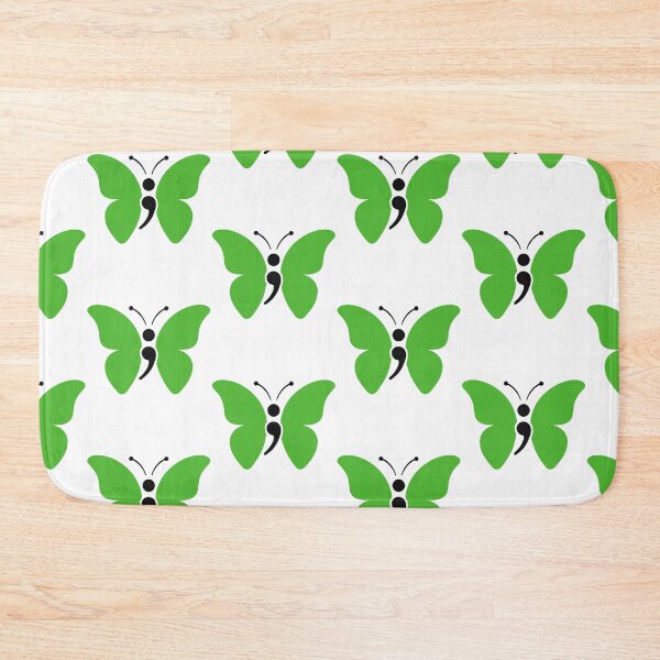 Item preview, Semicolon Butterfly – Green Style Mental Health Symbol designed and sold by Colorless Spirit.