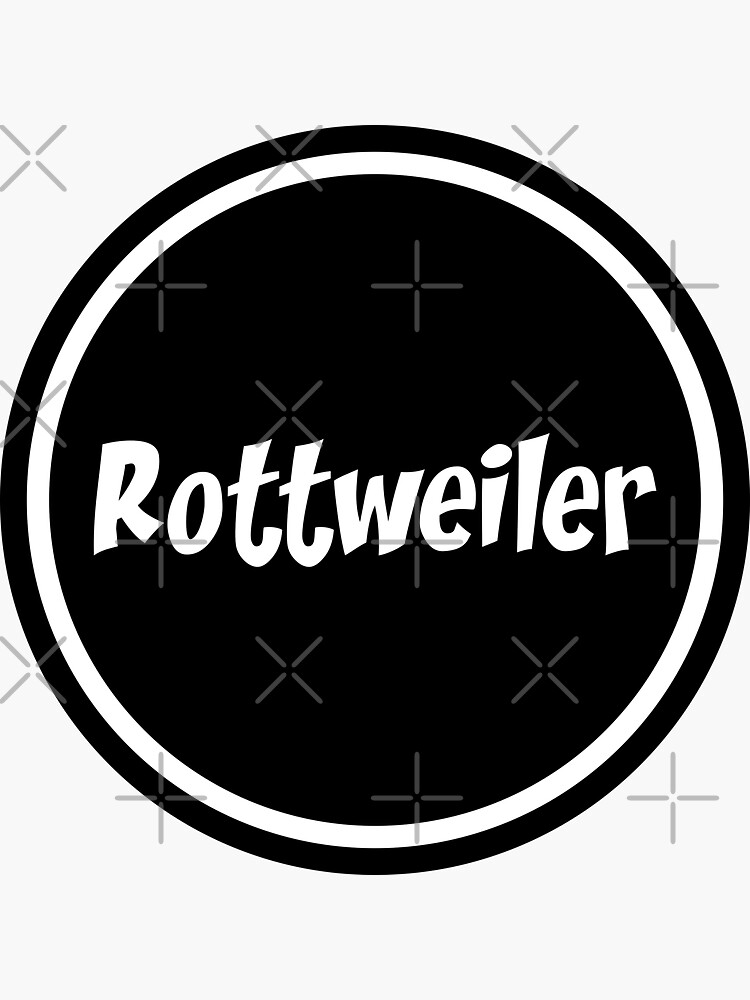 Thumbnail 3 of 3, Sticker, ROTTWEILER | White On Black Circle | Gift For Rottweiler Lovers, Rottweiler Moms, Rottweiler Dads & Rottweiler Owners designed and sold by K9ish.