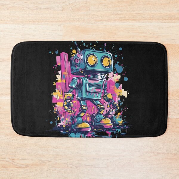 Item preview, Graffiti-style robot street art style designed and sold by JustaKiss822.