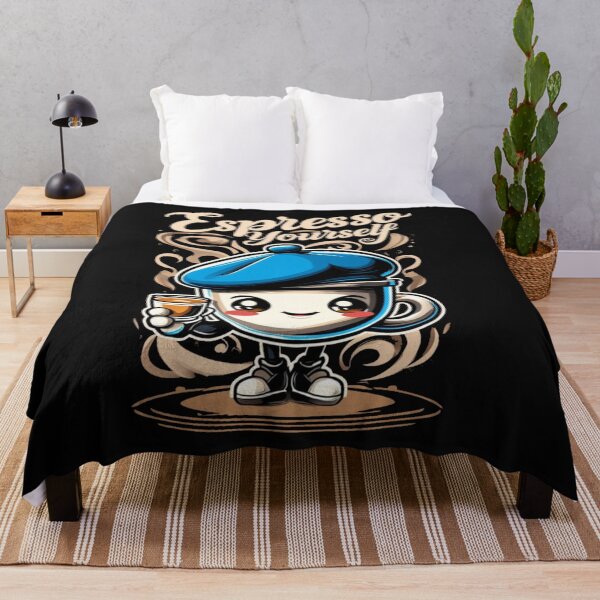 Item preview, Cheerful Coffee Cup Character with 'Espresso Yourself' Art designed and sold by Winther-Art.