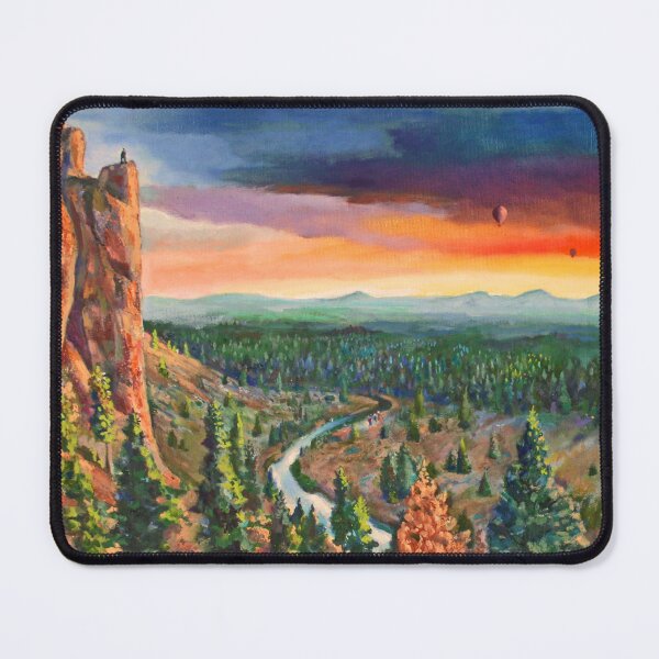 Item preview, Clifftop Viewpoint of Cascade Mountain Range with Hot Air Balloon designed and sold by pbldrt.