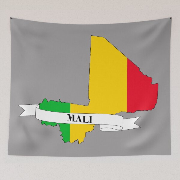 Item preview, Flag map of Mali designed and sold by visual adventures.