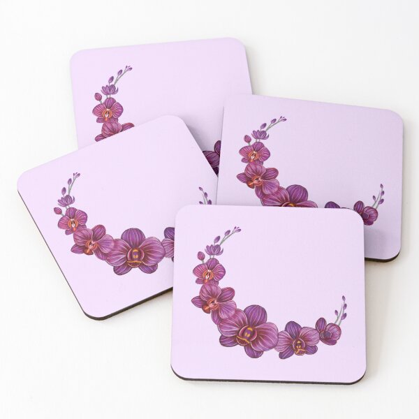 Item preview, Violet Moon Orchid Flower branch illustration designed and sold by Scarlet Swan.