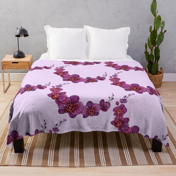 Item preview, Violet Moon Orchid Flower branch illustration designed and sold by Scarlet Swan.