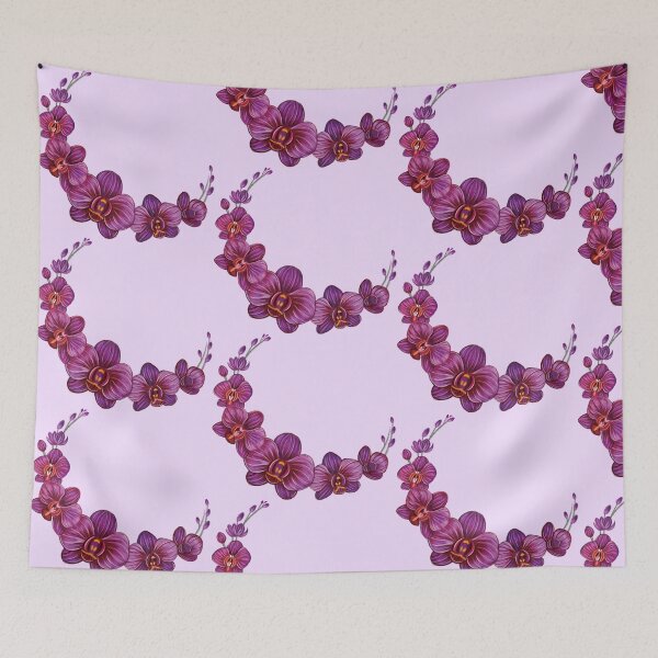 Item preview, Violet Moon Orchid Flower branch illustration designed and sold by Scarlet Swan.