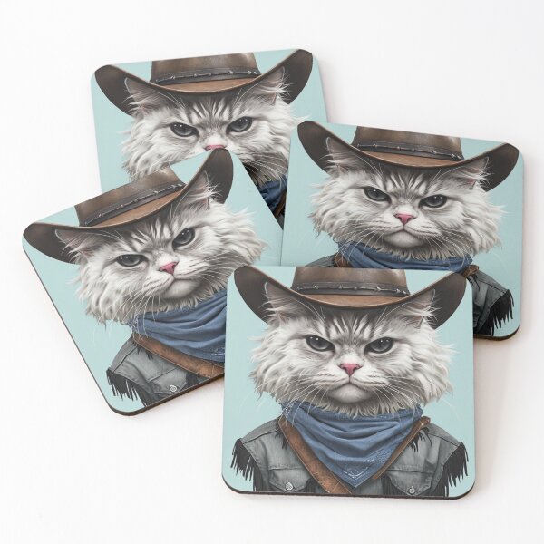 Item preview, Cowboy Cat Sheriff – Funny Western Style Cat Art designed and sold by catscoffeeshop.