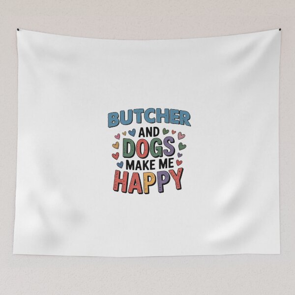Item preview, Butcher And Dogs Make Me Happy - Funny Butcher Dogs Lover designed and sold by Oussinc.