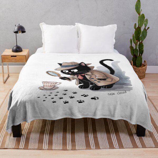 Item preview, Detective Cat – Black Cat Sleuth Watercolor Illustration designed and sold by jubileejungle.
