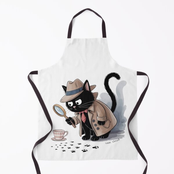 Item preview, Detective Cat – Black Cat Sleuth Watercolor Illustration designed and sold by jubileejungle.