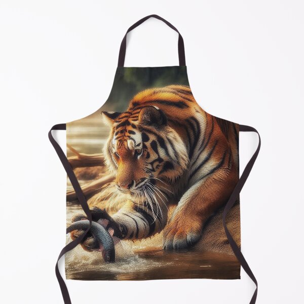 Item preview, Hungry Tiger Goes Fishing in the River designed and sold by nikkolaus.