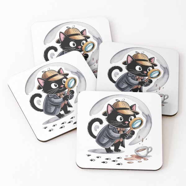 Item preview, Sleuth Mode Activated – Funny Black Cat Detective Art designed and sold by jubileejungle.