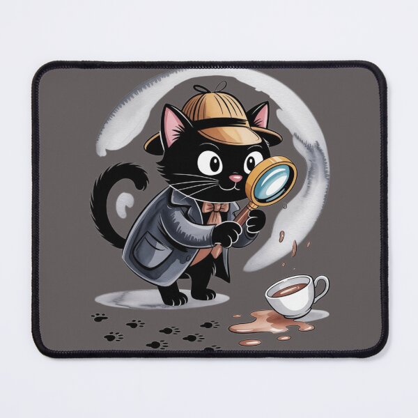Item preview, Sleuth Mode Activated – Funny Black Cat Detective Art designed and sold by jubileejungle.