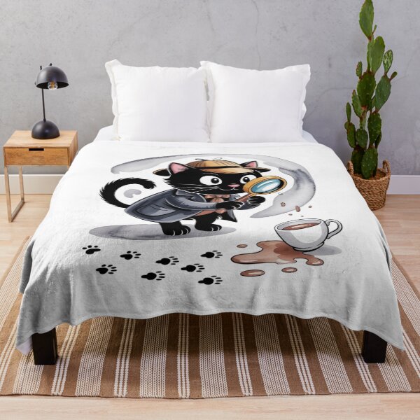 Item preview, Sleuth Mode Activated – Funny Black Cat Detective Art designed and sold by jubileejungle.