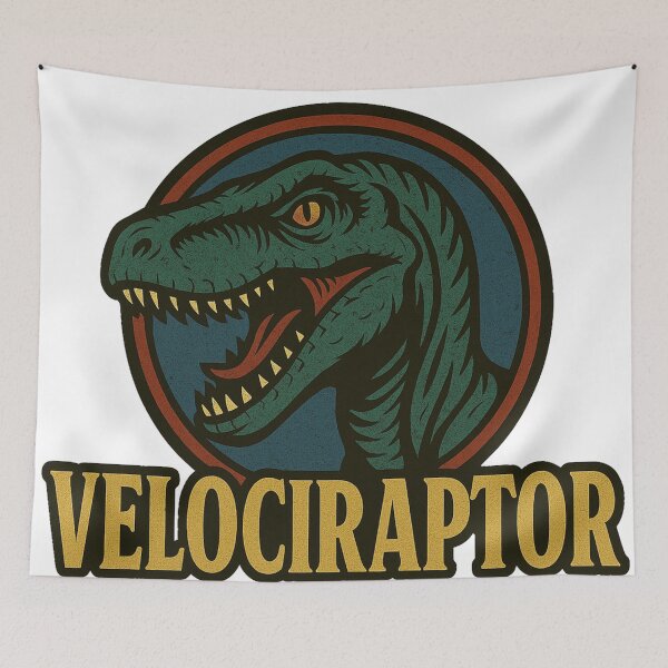 Item preview, Ferocious Retro Dino Velociraptor designed and sold by JonelleTshirts.