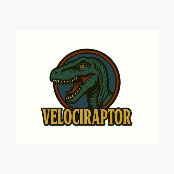 Item preview, Ferocious Retro Dino Velociraptor designed and sold by JonelleTshirts.
