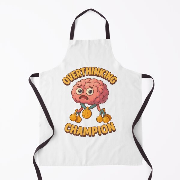 Item preview, Overthinking Champion Funny Brain Cartoon Design designed and sold by WolfPixelRo.