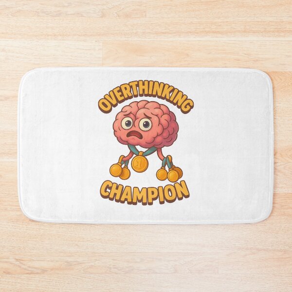 Item preview, Overthinking Champion Funny Brain Cartoon Design designed and sold by WolfPixelRo.