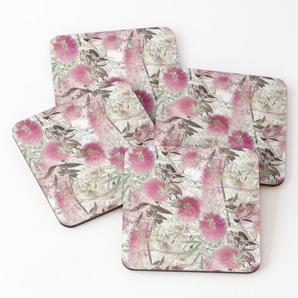 Item preview, Bottlebrush Tree Pattern in Pink designed and sold by Artistestella.