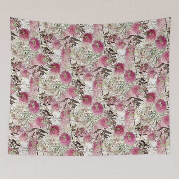 Item preview, Bottlebrush Tree Pattern in Pink designed and sold by Artistestella.