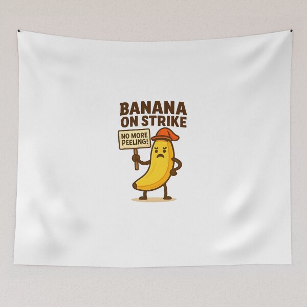 Item preview, Banana on Strike Funny Protest Fruit Design designed and sold by WolfPixelRo.