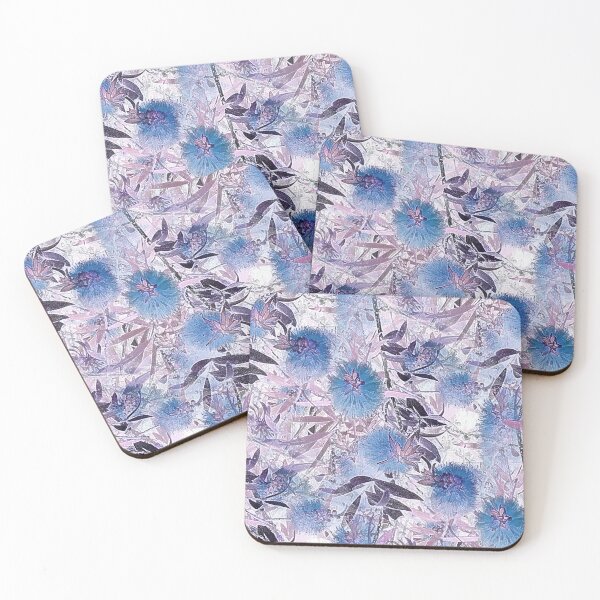 Item preview, Bottlebrush Tree Pattern in Blue designed and sold by Artistestella.