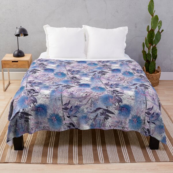 Item preview, Bottlebrush Tree Pattern in Blue designed and sold by Artistestella.