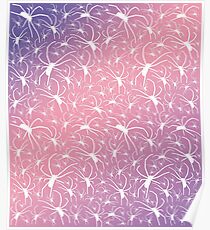 White spiders on violet gradient Poster