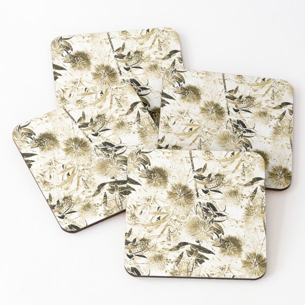 Item preview, Bottlebrush Tree Pattern in Monochromatic Yellow designed and sold by Artistestella.