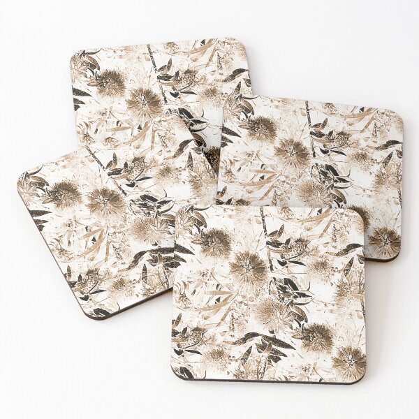 Item preview, Bottlebrush Tree Pattern in Monochromatic Beige designed and sold by Artistestella.