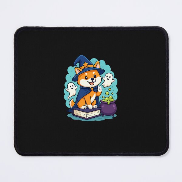 Item preview, Shiba Inu Halloween Witch Dog with Ghosts designed and sold by facegm.